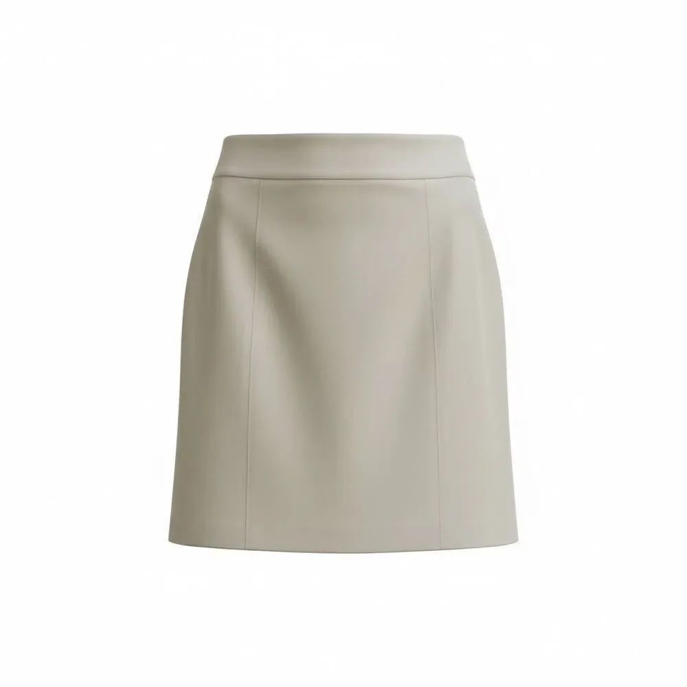 Worthington Beige Pencil Above Knee Length Skirt Size 12 Back Zip Formal Career